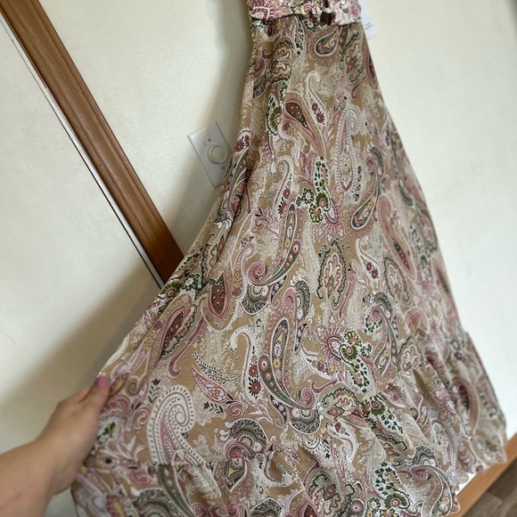 NWT Rose Velvet Large Paisley Print Maxi Dress Front & Back Cutouts - Picture 3 of 15